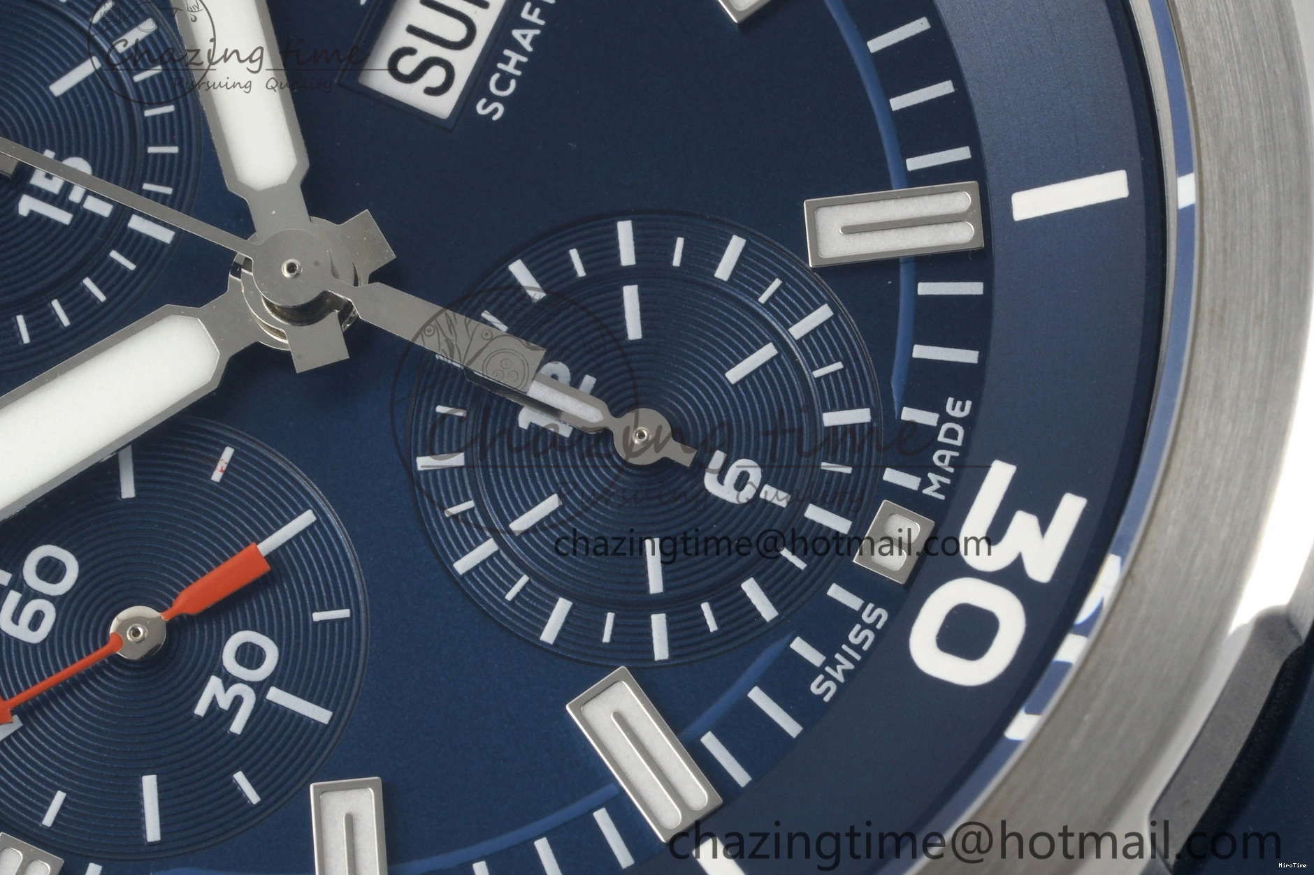 MIROTIME 0416 Attractive Aquatimer Chrono SS RSF 1:1 Best Edition Blue Dial on Blue Rubber Strap A 7056